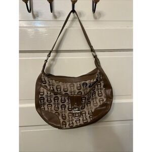 VTG Aigner Brown Signature shoulder purse chunky Y2K boho buckle